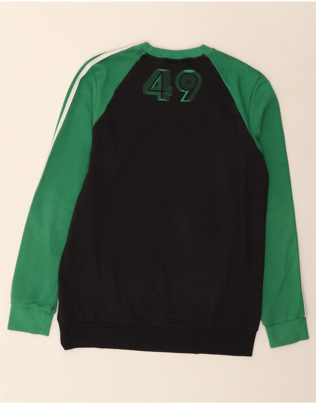 Adidas Mens Sweatshirt Jumper Medium Black Colourblock Cotton