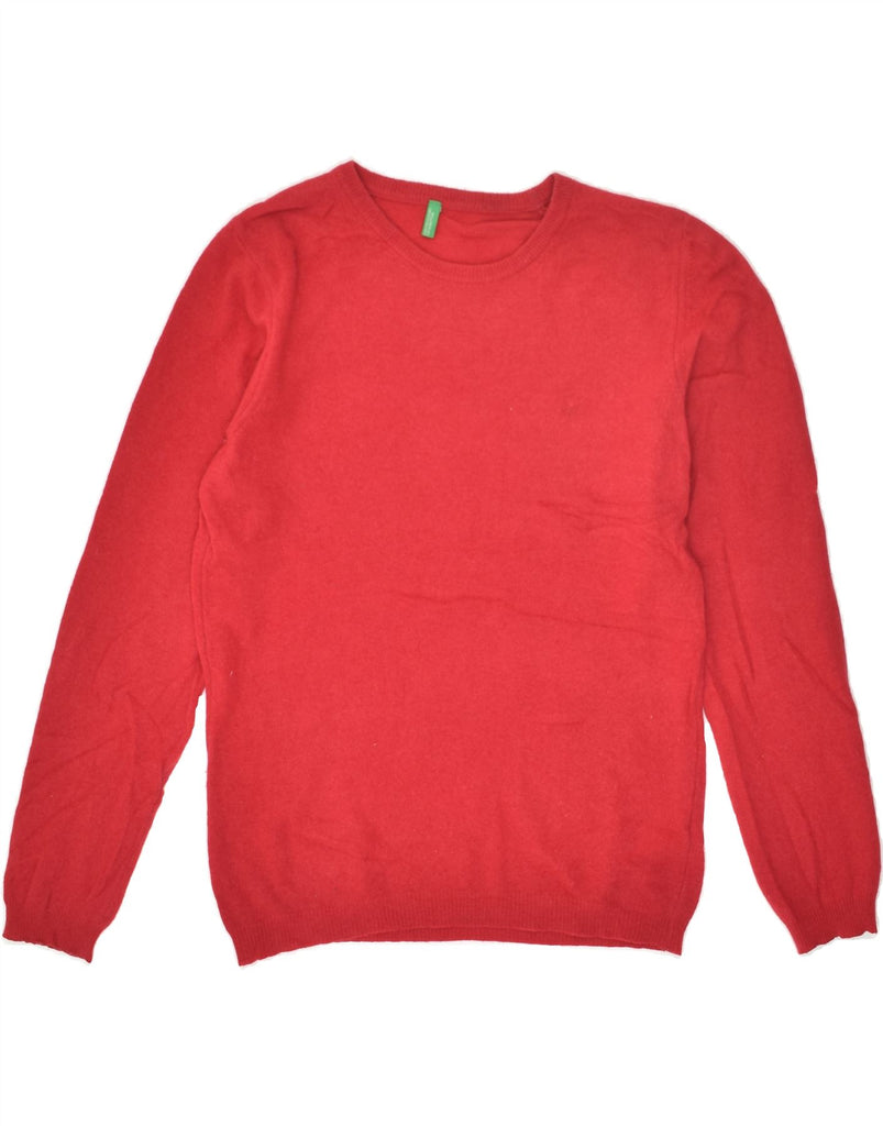 BENETTON Womens Crew Neck Jumper Sweater UK 12 Medium Red Wool | Vintage Benetton | Thrift | Second-Hand Benetton | Used Clothing | Messina Hembry 