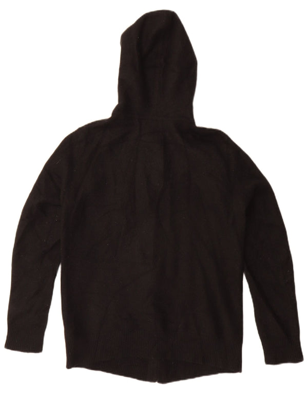 L.L.Bean Womens Hooded Full Zip Cardigan Sweater UK 14 Medium Black