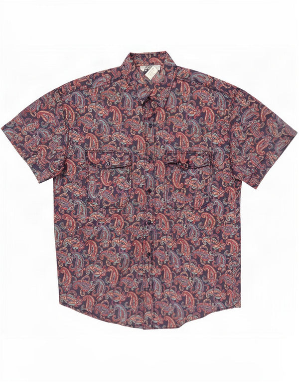 Marnie West Mens Short Sleeve Shirt 2XL Multicoloured Paisley Silk