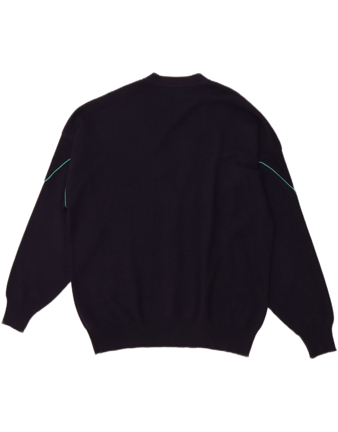 IL GRANCHIO Mens Cardigan Sweater Large Navy Blue Wool