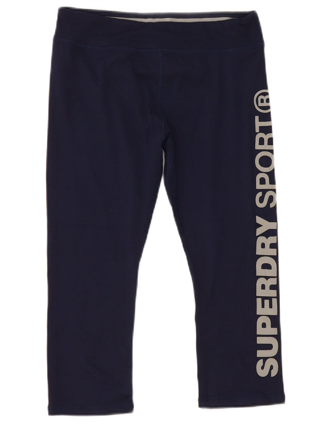 Superdry Womens Graphic Capri Leggings UK 6 XS  Navy Blue Polyester