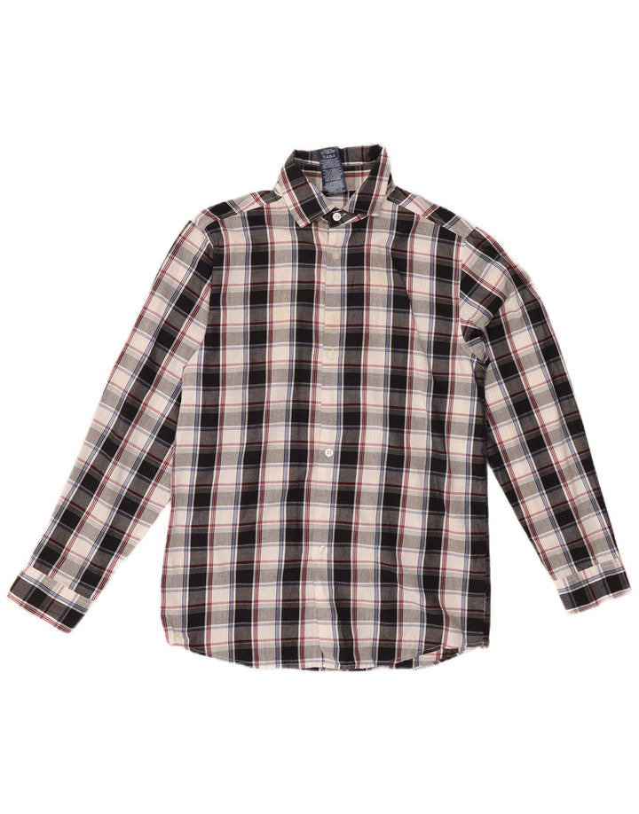 IZOD Boys Flannel Shirt 14-15 Years Large Black Check Cotton