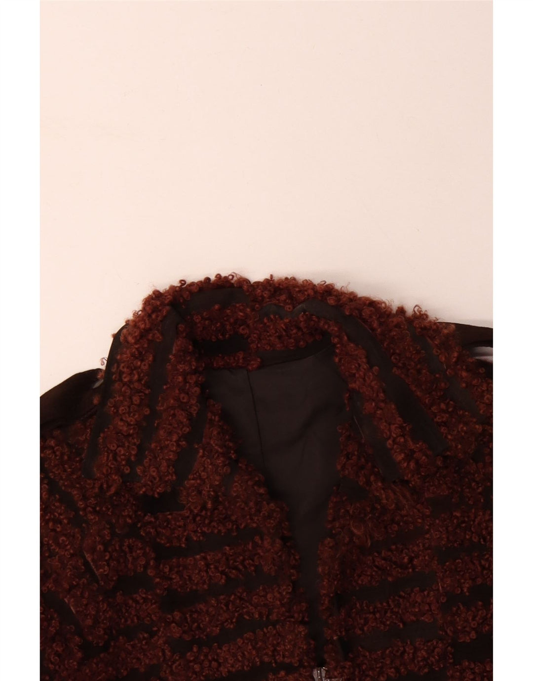 VINTAGE Womens Bomber Jacket UK 16 Large Brown Striped