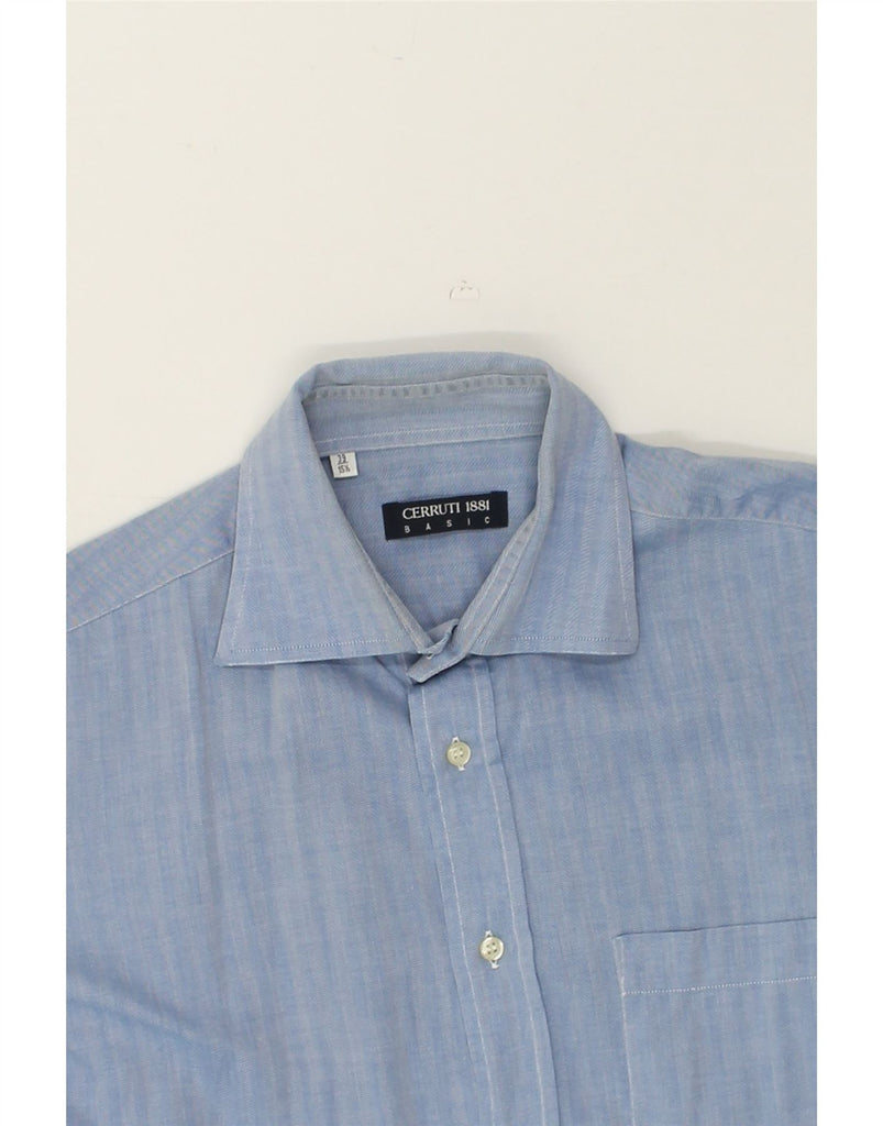 CERRUTI 1881 Mens Basics Shirt Size 15 1/2 39 Medium Blue Cotton | Vintage Cerruti 1881 | Thrift | Second-Hand Cerruti 1881 | Used Clothing | Messina Hembry 