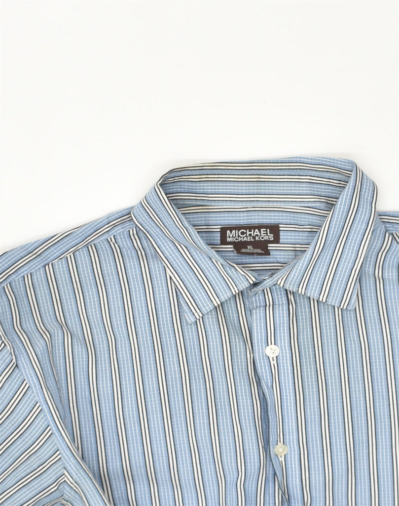 MICHAEL KORS Mens Shirt XL Blue Striped Cotton | Vintage Michael Kors | Thrift | Second-Hand Michael Kors | Used Clothing | Messina Hembry 