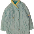 Skila Womens Oversized Padded Coat EU 38 Medium Blue Polyamide