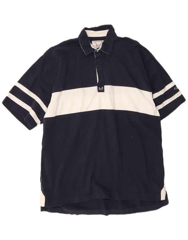 Crew Clothing Mens Polo Shirt 2XL Navy Blue Colourblock Cotton