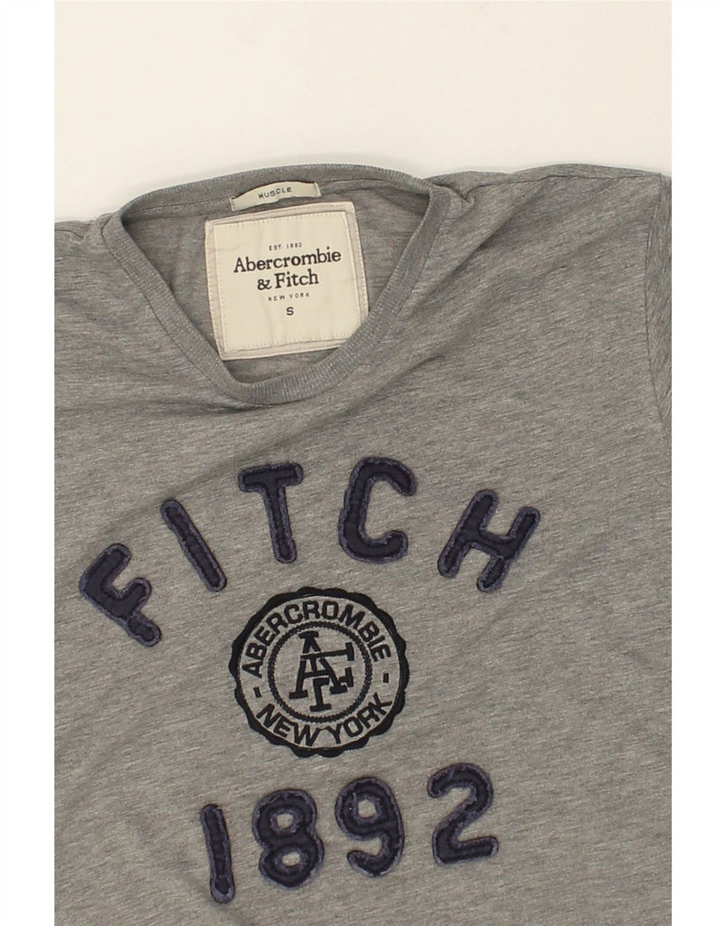 ABERCROMBIE & FITCH Mens Muscle Graphic T-Shirt Top Small Grey Cotton | Vintage Abercrombie & Fitch | Thrift | Second-Hand Abercrombie & Fitch | Used Clothing | Messina Hembry 