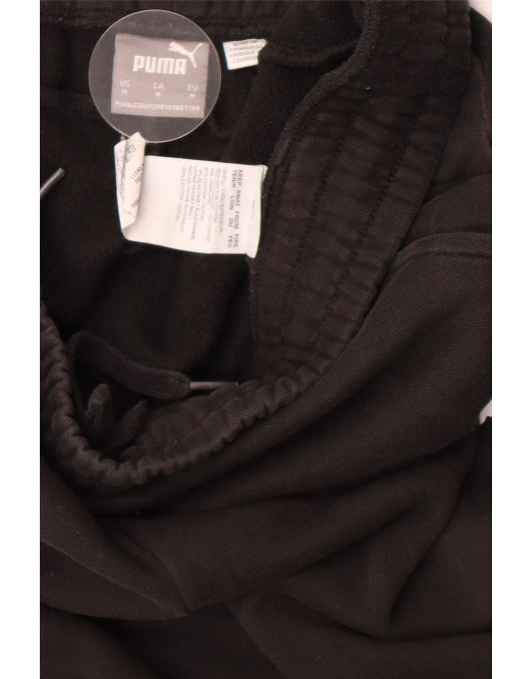 Puma Mens Tracksuit Trousers Medium  Black Cotton