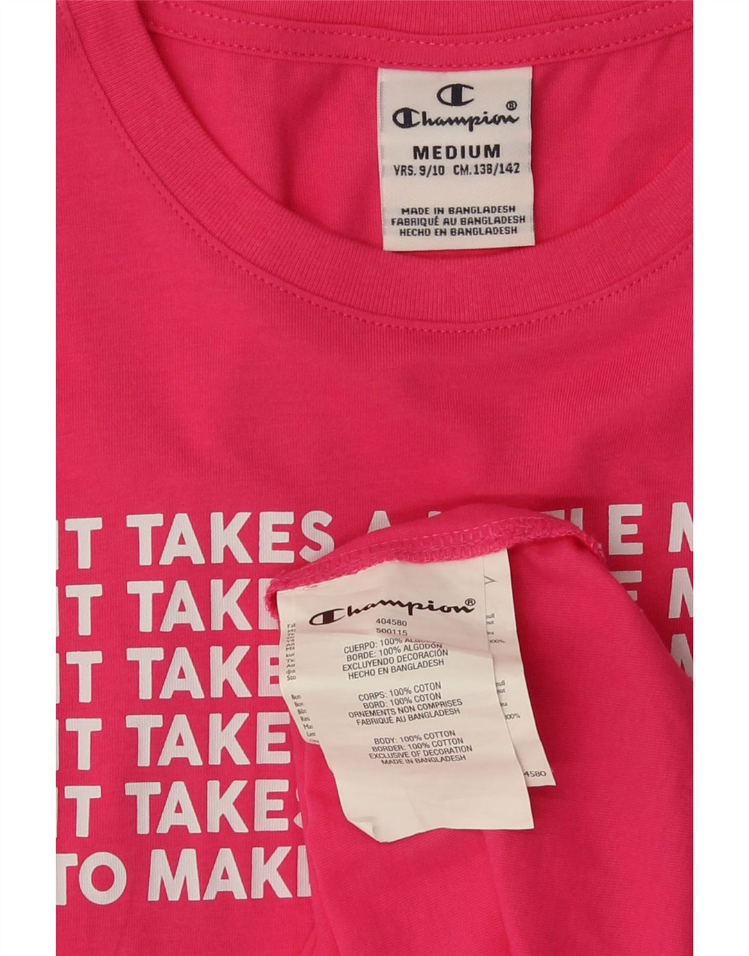 Champion Girls Graphic Basic Dress 9-10 Years Medium Pink Cotton