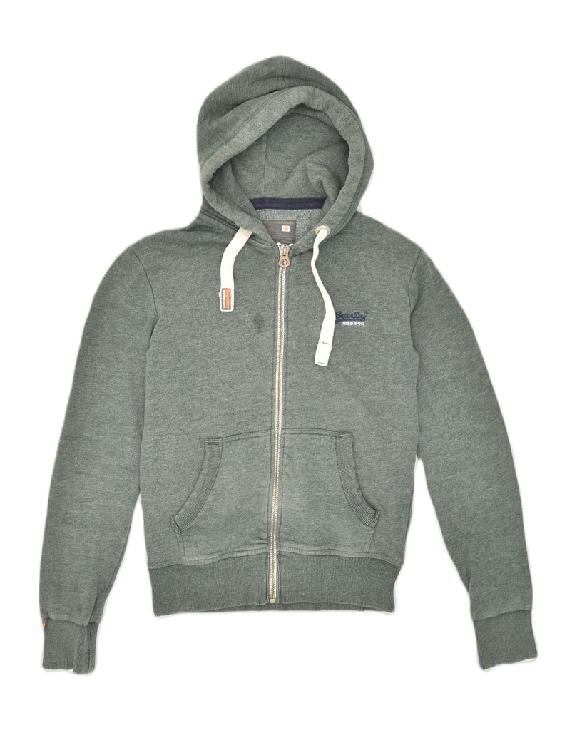 SUPERDRY Mens Zip Hoodie Sweater Small Grey Cotton | Vintage Superdry | Thrift | Second-Hand Superdry | Used Clothing | Messina Hembry 