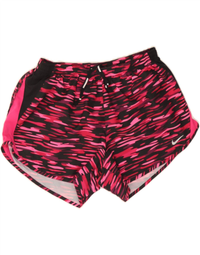 NIKE Womens Sport Shorts UK 14 Medium Pink Camouflage Polyester Vintage Nike and Second-Hand Nike from Messina Hembry 