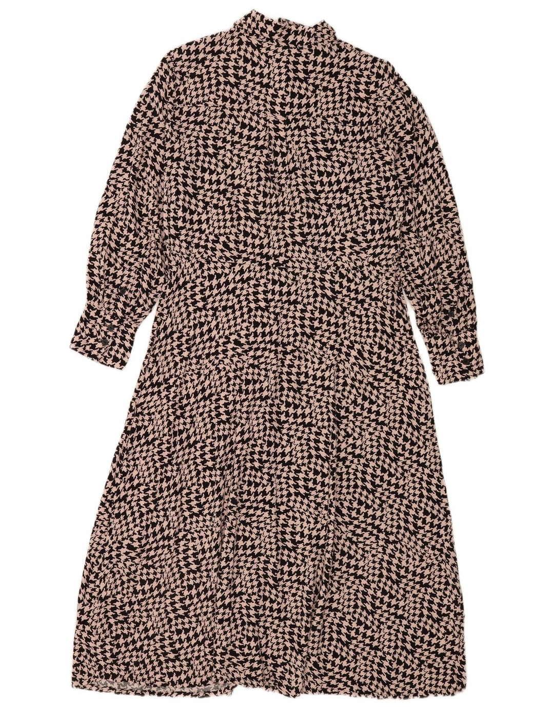 Marks & Spencer Womens Shirt Dress UK 14 Large Black Houndstooth