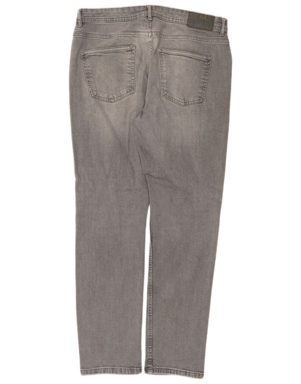 Denim & Co Mens Slim Jeans W34 L30 Grey Cotton