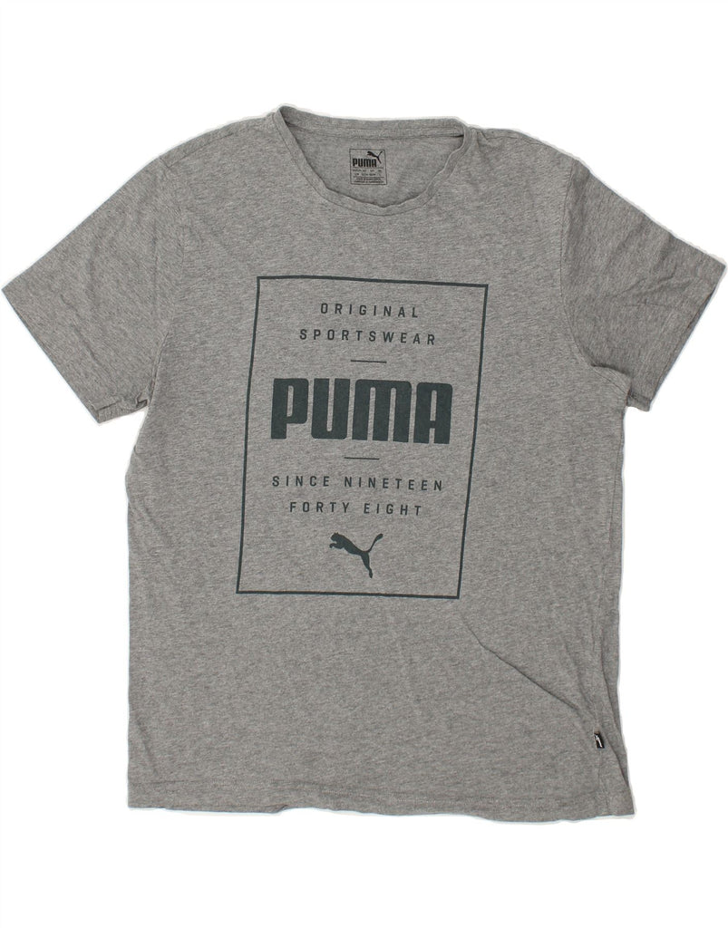 PUMA Mens Graphic T-Shirt Top Large Grey Cotton | Vintage Puma | Thrift | Second-Hand Puma | Used Clothing | Messina Hembry 