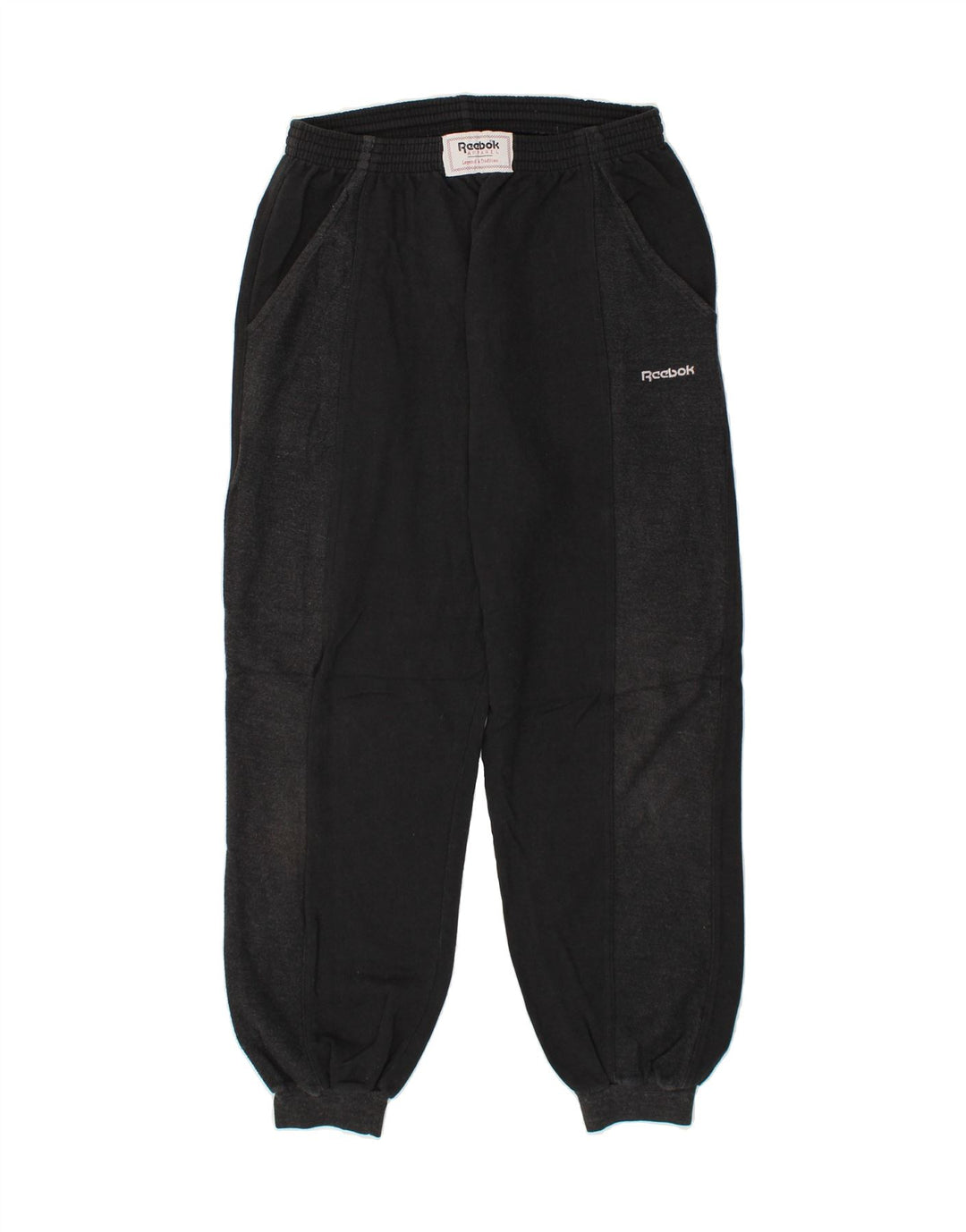 REEBOK Womens Tracksuit Trousers Joggers UK 12 Medium  Black Cotton Vintage Reebok and Second-Hand Reebok from Messina Hembry 