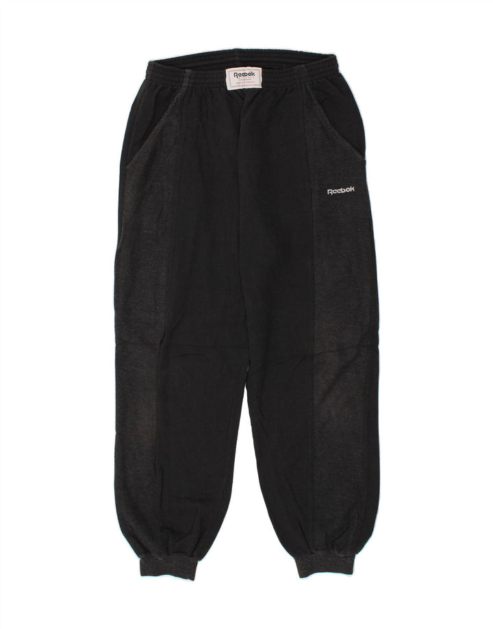 REEBOK Womens Tracksuit Trousers Joggers UK 12 Medium  Black Cotton Vintage Reebok and Second-Hand Reebok from Messina Hembry 