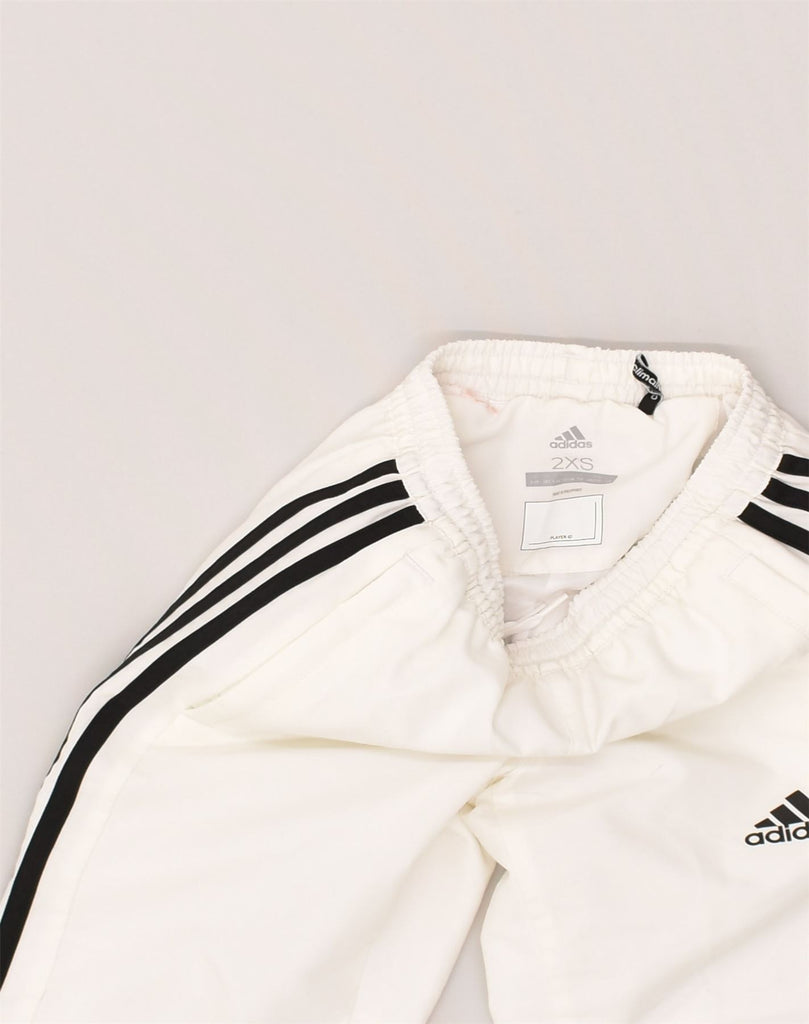 ADIDAS Boys Climalite Tracksuit Trousers 5-6 Years 2XS White | Vintage Adidas | Thrift | Second-Hand Adidas | Used Clothing | Messina Hembry 