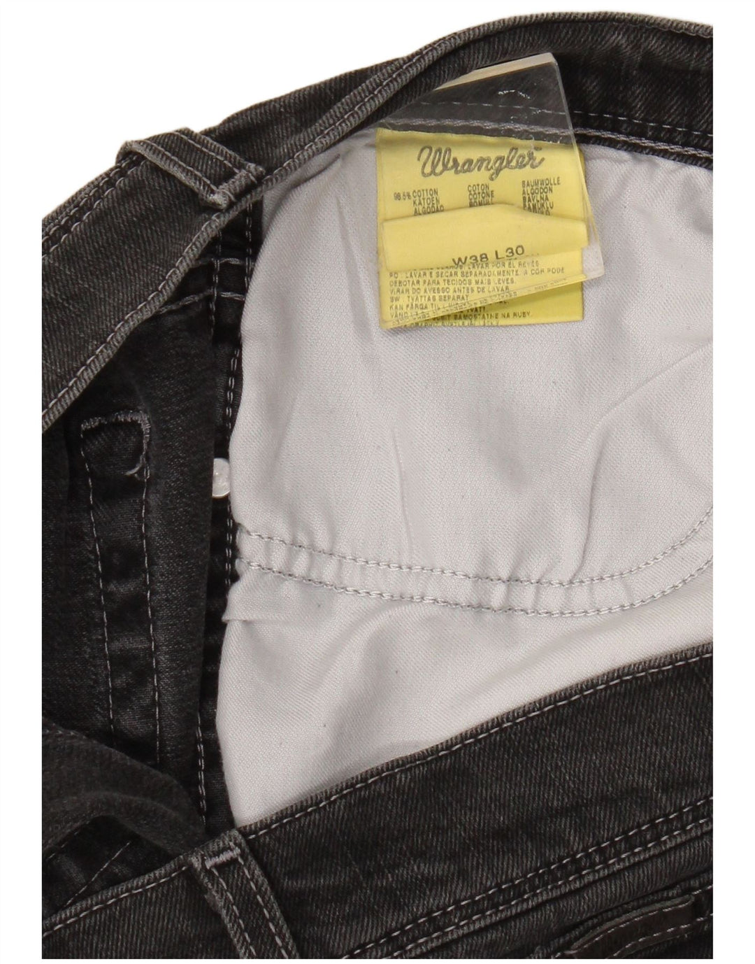Wrangler Mens Straight Jeans W38 L27 Grey Cotton