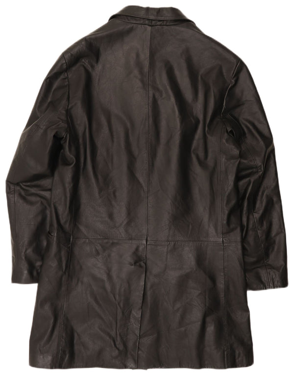 Conbipel Mens Free Heron Leather Coat IT 54 XL Black Leather