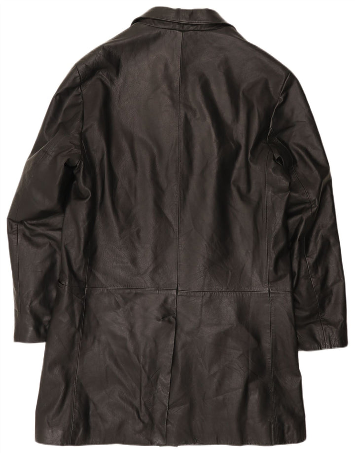 Conbipel Mens Free Heron Leather Coat IT 54 XL Black Leather