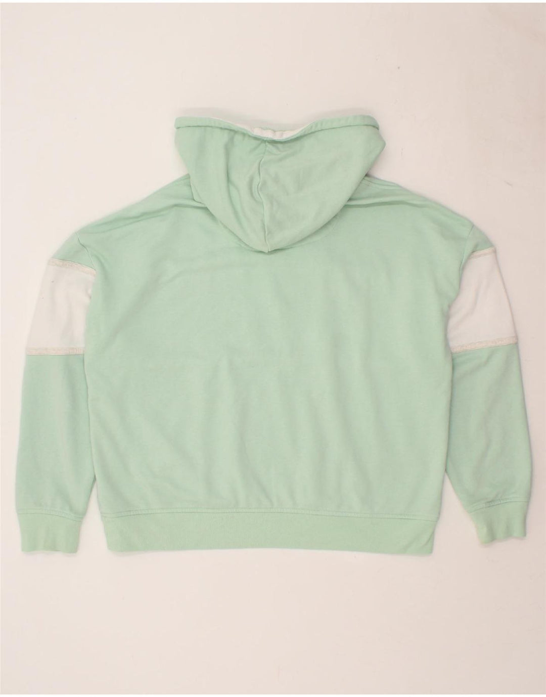 JACK WILLS Womens Oversized Hoodie Jumper UK 12 Medium Green Striped Vintage Jack Wills and Second-Hand Jack Wills from Messina Hembry 