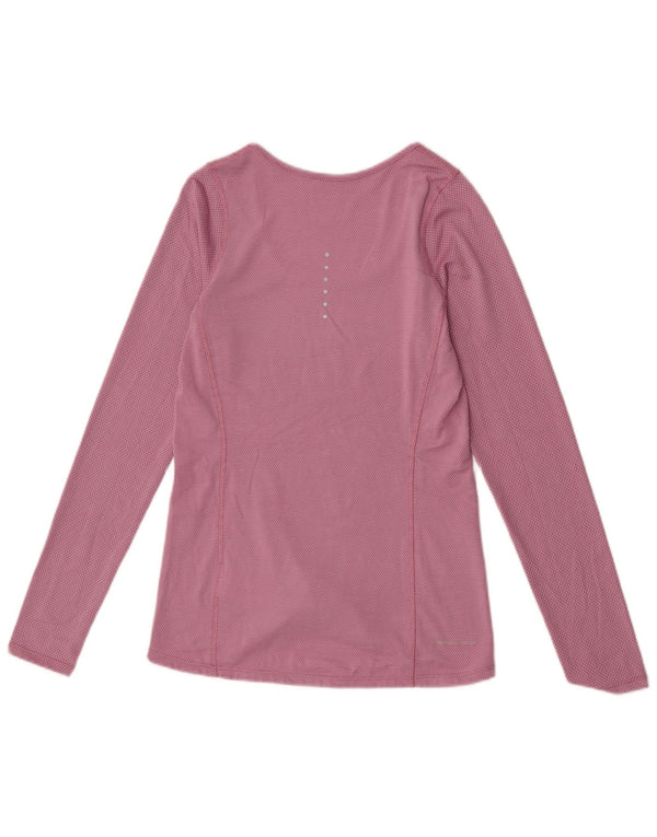 Nike Womens Top Long Sleeve UK 6 XS Pink Polyester
