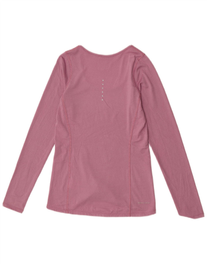 Nike Womens Top Long Sleeve UK 6 XS Pink Polyester