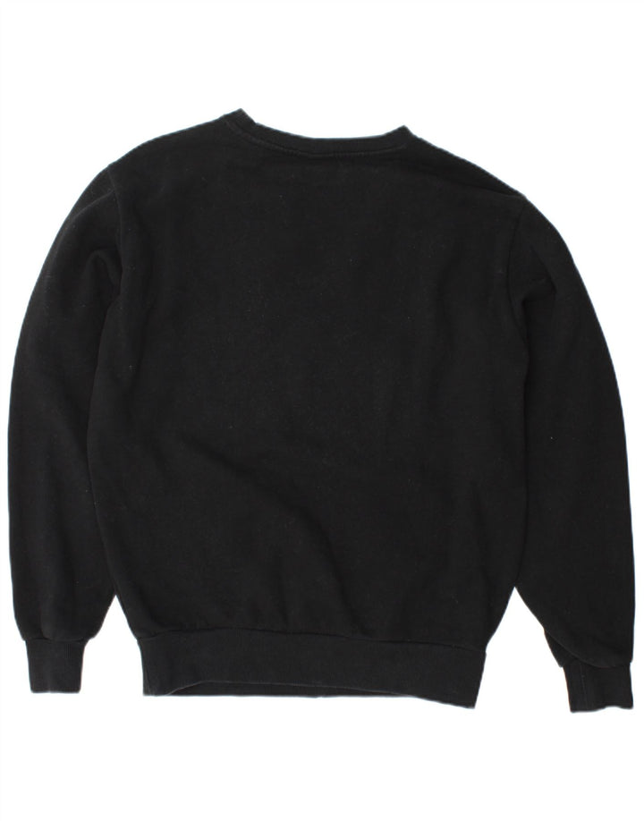 ELLESSE Womens Oversized Graphic Sweatshirt Jumper UK 10 Small Black