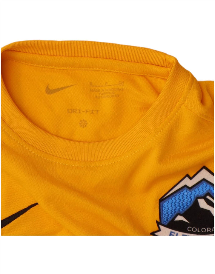 Nike Boys Dri Fit Graphic T-Shirt Top 8-9 Years Small Yellow Polyester