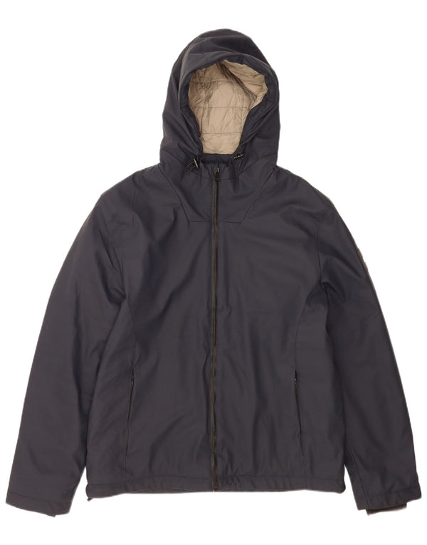 Liu Jo Mens Hooded Windbreaker Jacket UK 40 Large Navy Blue Polyester
