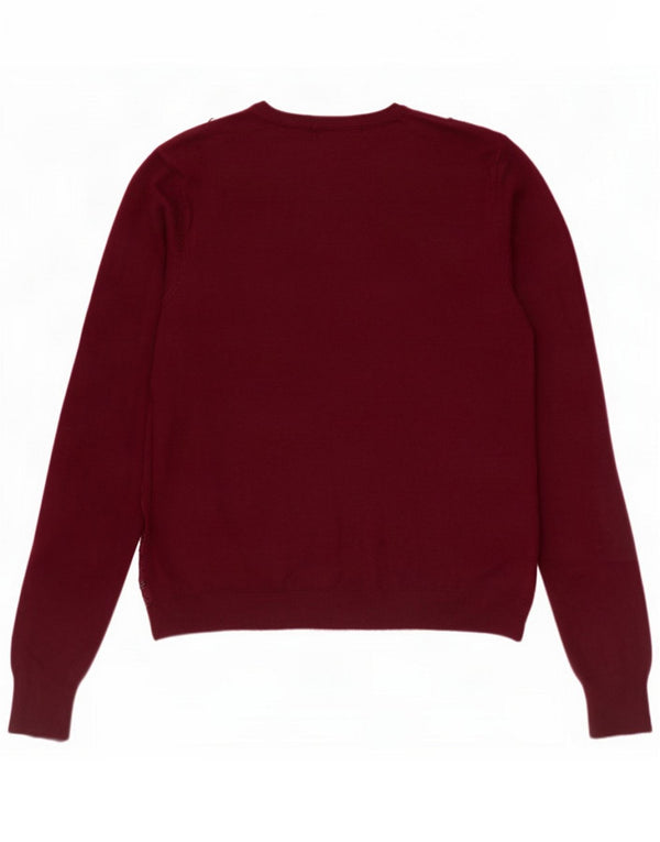 Marks & Spencer Womens Cardigan Sweater UK 14 Large Burgundy Viscose