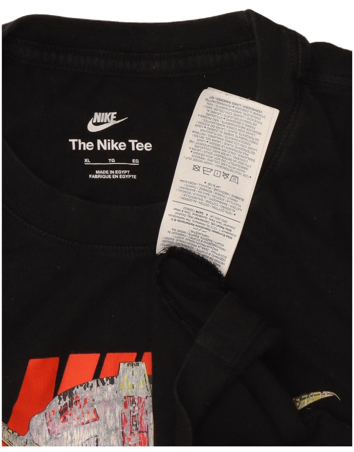 Nike Mens Graphic T-Shirt Top XL Black Cotton