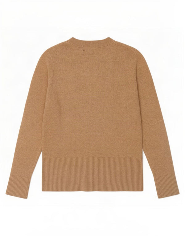 Marks & Spencer Womens Crew Neck Jumper Sweater UK 12 Medium Beige Viscose