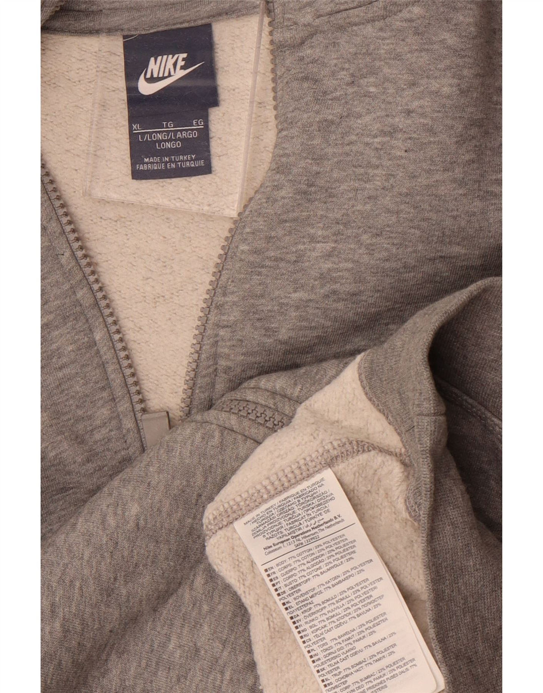 Nike Mens Tracksuit Top Jacket XL Grey Cotton