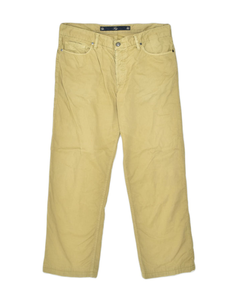 FAY Mens Straight Casual Trousers W40 L30 Khaki Cotton | Vintage Fay | Thrift | Second-Hand Fay | Used Clothing | Messina Hembry 