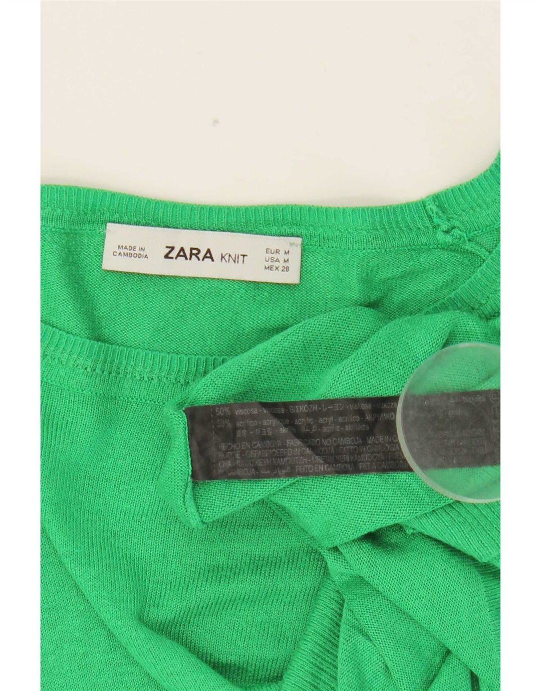 Zara Womens Oversized Boat Neck Jumper Sweater UK 14 Medium Green Viscose