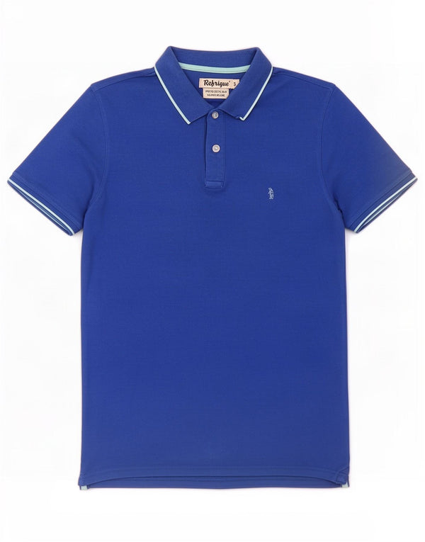 Refrigue Mens Polo Shirt Small Blue Cotton