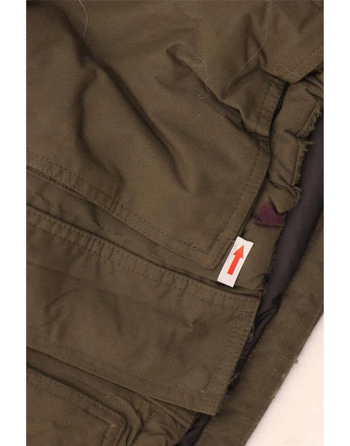 The North Face Mens Hooded Padded Jacket UK 38 Medium Khaki Nylon