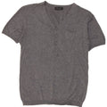 Zara Mens Short Sleeve V-Neck Jumper Sweater Medium Grey Viscose