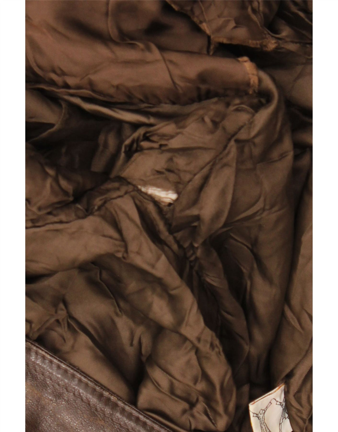 VINTAGE Mens Military Leather Jacket IT 50 Large Brown