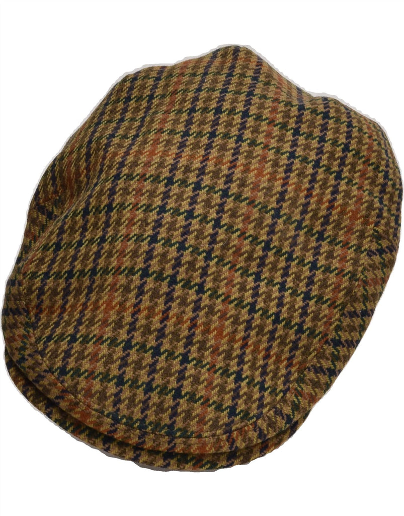 VINTAGE Mens Flat Cap Size 61 XL Brown Houndstooth Cashmere | Vintage Vintage | Thrift | Second-Hand Vintage | Used Clothing | Messina Hembry 