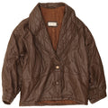 Carla Buti Womens Oversized Leather Jacket IT 46 Large Brown