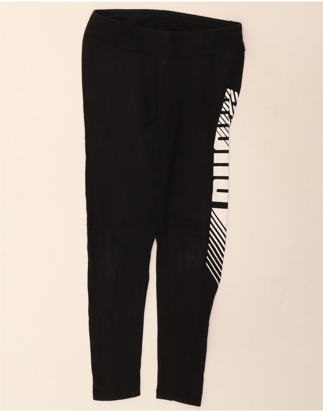 Puma Womens Graphic Leggings UK 12 Medium Black