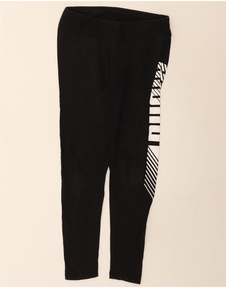 Puma Womens Graphic Leggings UK 12 Medium Black