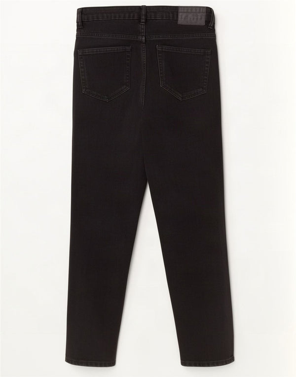 Zara Womens High Rise Tapered Jeans EU 40 Medium W30 L27 Black Cotton