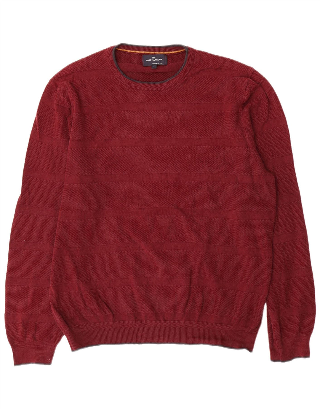 Marks & Spencer Mens Blue Harbour Crew Neck Jumper Sweater Large Maroon