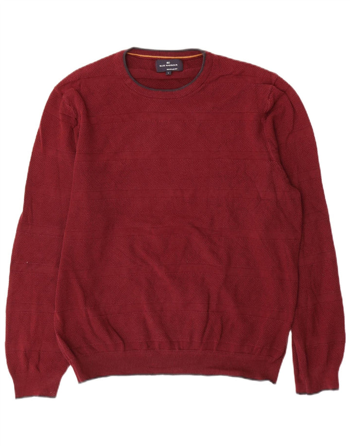 Marks & Spencer Mens Blue Harbour Crew Neck Jumper Sweater Large Maroon