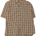 EDDIE BAUER Mens Short Sleeve Shirt XL Blue Check Cotton